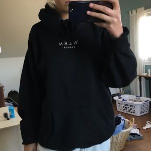oversized black wlkn hoodie!!
